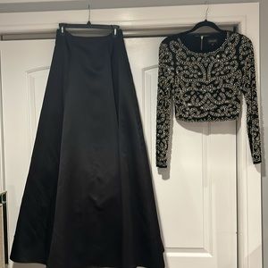 Xscape Two Piece Evening Gown Black and Gold Size 6